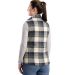 Berne Apparel WV16 Women's Insulated Flannel Vest in Plaid cream jade back view