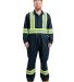 Berne Apparel HVC250 Safety Striped Unlined Covera in Navy front view