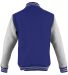 AWDis JHA043 Letterman Jacket in Royal blue/heather grey back view