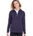 Fairway & Greene F12250 Women's Wells Quarter-Zip  in Eclipse/ white front view