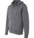 Independent Trading Co. - Hi-Tech Full-Zip Hooded  Charcoal side view