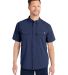 HUK  H150183 Creekbed Short Sleeve Shirt in Naval academy front view