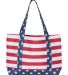 OAD Bags OAD5052 Americana Beach Tote in Red/ white/ blue back view