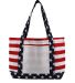 OAD Bags OAD5052 Americana Beach Tote in Red/ white/ blue front view