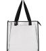OAD Bags OAD5006 OAD Clear Zippered Tote with Full in Black front view