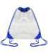 OAD Bags OAD5007 Clear Drawstring Pack in Royal front view