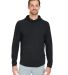 Swannies SWC100 Camden Hooded Pullover in Black/ heather front view