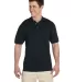 J100 Jerzees Adult Cotton Jersey Polo Black front view