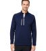 Zero Restriction L330 Quarter-Zip Pullover in Navy/ metallic silver front view