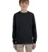 29BL Jerzees Youth Long-Sleeve Heavyweight 50/50 B in Black front view