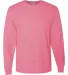 29LS Jerzees Adult Long-Sleeve Heavyweight 50/50 B Neon Pink front view