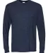 29LS Jerzees Adult Long-Sleeve Heavyweight 50/50 B Vintage Heather Navy front view