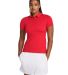 Under Armour 1385910 Women's Recycled Polo in Red/ white _600 front view