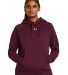 Under Armour 1379500 Women's Rival Fleece Hooded S in Maroon/ wht _609 front view