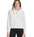 Under Armour 1379492 Women's Rival Fleece Quarter- in White/ black_100 front view