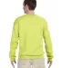 Jerzees 562 Adult NuBlend Crewneck Sweatshirt in Safety green back view