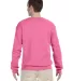 Jerzees 562 Adult NuBlend Crewneck Sweatshirt in Neon pink back view