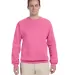 Jerzees 562 Adult NuBlend Crewneck Sweatshirt in Neon pink front view