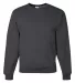 Jerzees 562 Adult NuBlend Crewneck Sweatshirt in Black heather front view