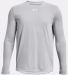 Under Armour 1377488 Youth Tech™ Team Long Sleev in Mod grey light heather/ white front view