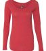 Next Level 6731 Tri-Blend Long Sleeve Scoop Tee in Vintage red front view
