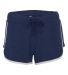 Boxercraft BW6402 Women's French Terry Shorts in Navy heather/ white