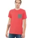 BELLA+CANVAS 3021 Unisex Cotton Pocket Tee in Hthr red/ dp hth front view