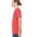 BELLA+CANVAS 3021 Unisex Cotton Pocket Tee in Hthr red/ dp hth side view