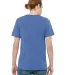 BELLA+CANVAS 3021 Unisex Cotton Pocket Tee in Hthr tr roy/ nvy back view