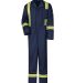Bulwark CECT Men's Classic Coverall with Reflectiv in Navy/ yellow trim
