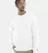 S600 Champion Logo Double Dry Crewneck Pullover sw White front view