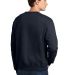 S600 Champion Logo Double Dry Crewneck Pullover sw in Navy back view