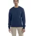 S600 Champion Logo Double Dry Crewneck Pullover sw Late Night Blue front view