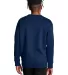 S600 Champion Logo Double Dry Crewneck Pullover sw Late Night Blue back view