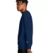 S600 Champion Logo Double Dry Crewneck Pullover sw Late Night Blue side view