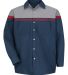 Red Kap SP14AC Men's Performance Tech Long Sleeve  in Navy/ red/ light grey