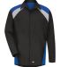 Red Kap SY18 Men's Long Sleeve Tri-Color Shop Shir in Black/ royal blue/ light grey