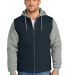 Cornerstone CSJ42 CornerStone Duck Fleece Full-Zip in Navy/ heather grey