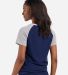 Boxercraft BW2204 Women's Colorblocked V-Neck T-Sh in Navy