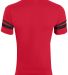 Augusta Sportswear 360 Two Sleeve Stripe Jersey in Red/ black back view
