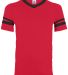 Augusta Sportswear 360 Two Sleeve Stripe Jersey in Red/ black front view