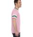 Augusta Sportswear 360 Two Sleeve Stripe Jersey in Light pink/ kelly/ white side view