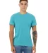 BELLA+CANVAS 3650 Mens Poly-Cotton T-Shirt in Turquoise front view