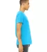 BELLA+CANVAS 3650 Mens Poly-Cotton T-Shirt in Neon blue side view
