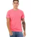 BELLA+CANVAS 3650 Mens Poly-Cotton T-Shirt in Neon pink front view