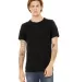 BELLA+CANVAS 3650 Mens Poly-Cotton T-Shirt in Solid black slub front view