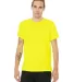 BELLA+CANVAS 3650 Mens Poly-Cotton T-Shirt in Neon yellow front view