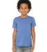 BELLA+CANVAS 3001YCVC Jersey Youth T-Shirt in Hthr colum blue front view