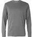 CW26 Champion Logo Performance Long-Sleeve T-Shirt Stone Grey front view