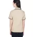 D140W Devon & Jones Ladies’ Tipped Perfect Pima  STONE/ NAVY back view